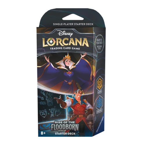 Disney Lorcana TCG Rise of the Floodborn – Starter Deck: Gaston & Queen (Amber & Sapphire)